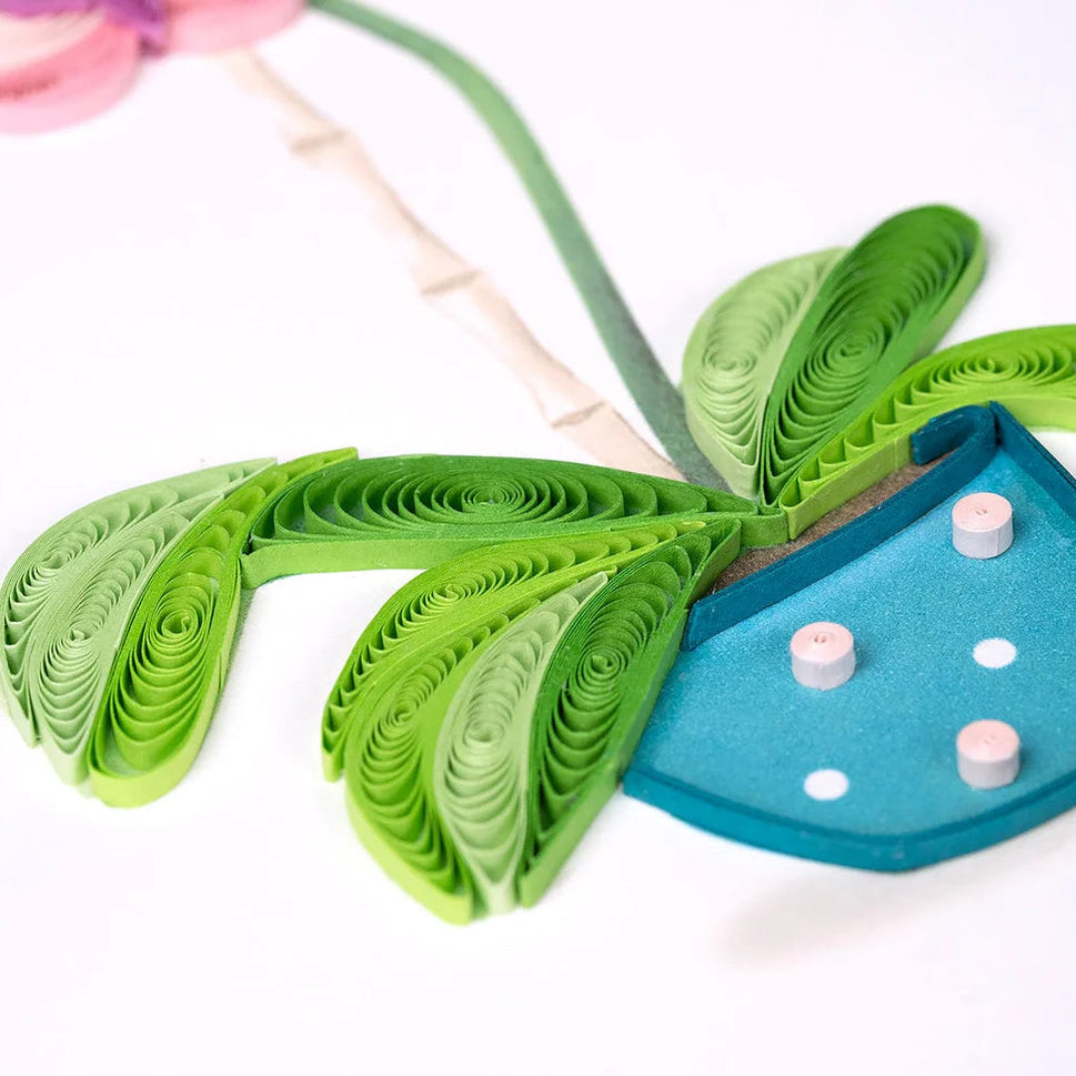 'Thank You' Potted Orchid Quilled Greeting Card