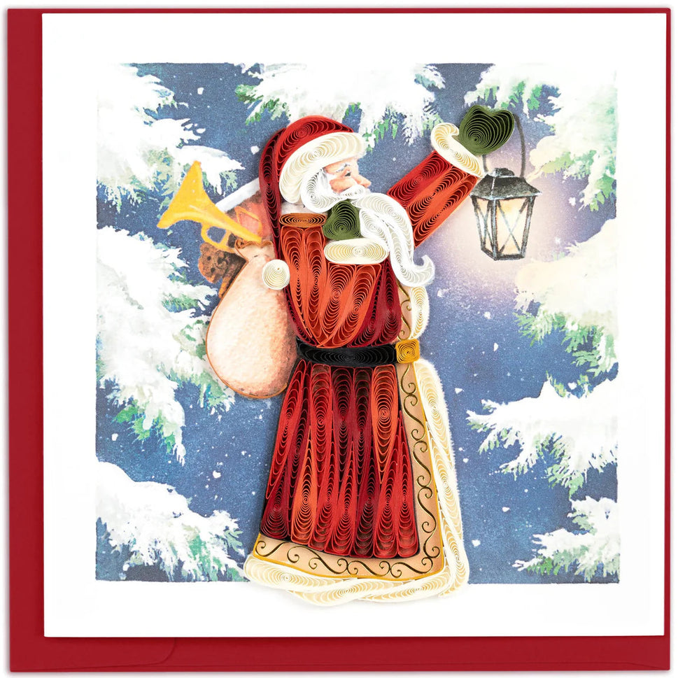 Vintage Santa Quilled Greeting Card