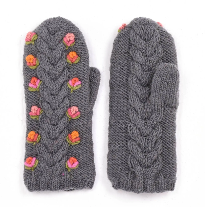 Ingrid Mittens - Grey