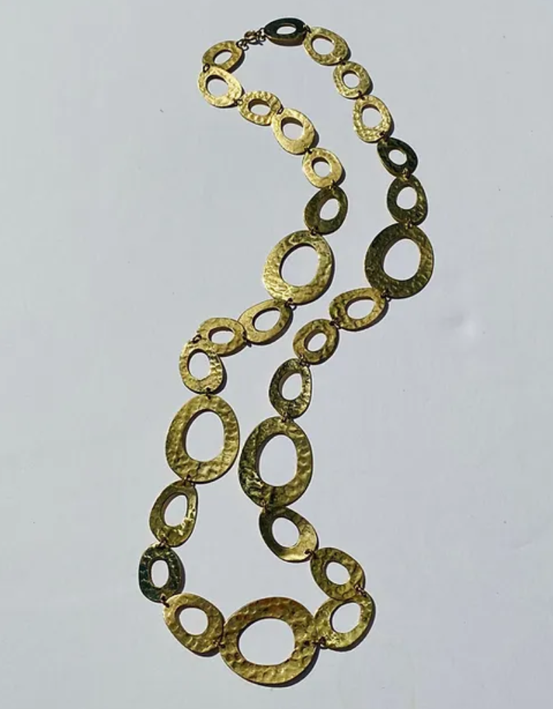 Hammered Oval Bombshell Necklace