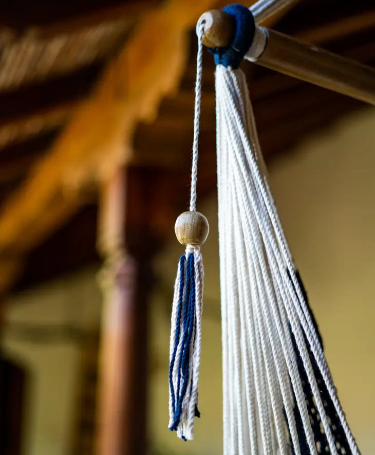 Hammock Chair Blue & Cream