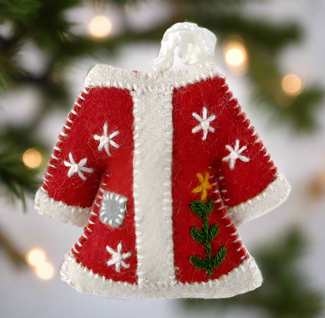 Sweater Embroidered Wool Ornament