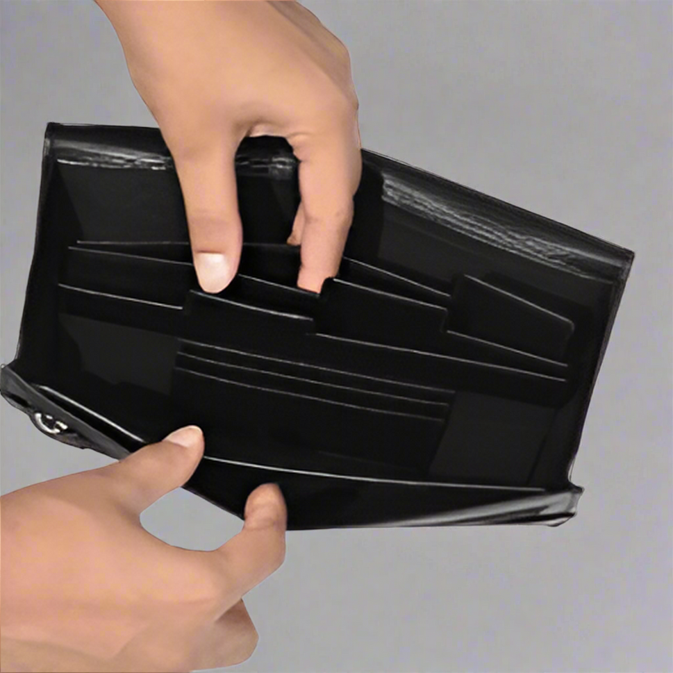 Smooth Leather Black Document Organiser