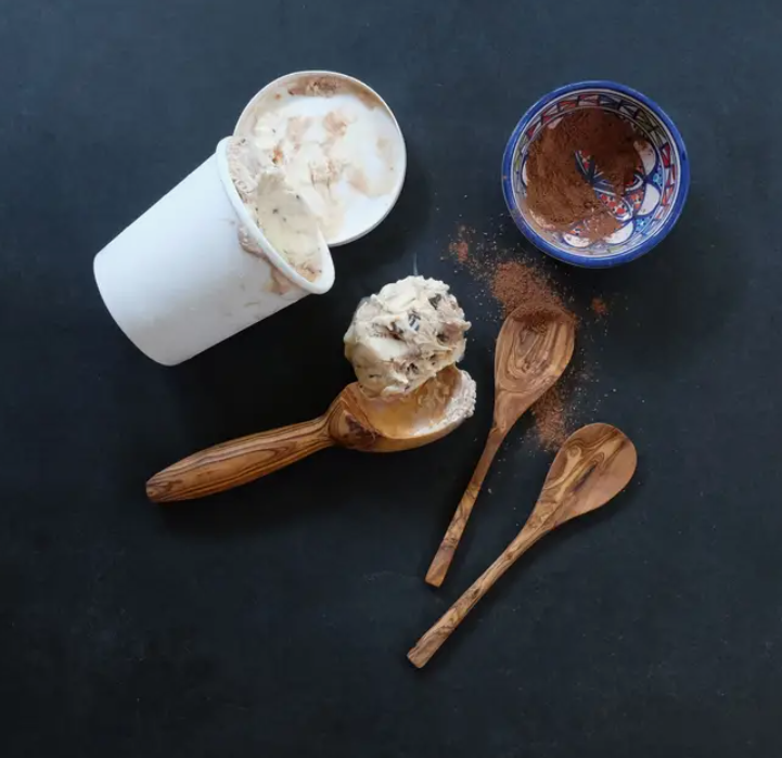 Olive Wood Ice Cream Spoon 7"