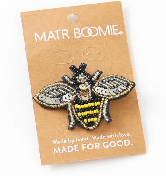 Bala Mani Beaded Bee Brooch Pin