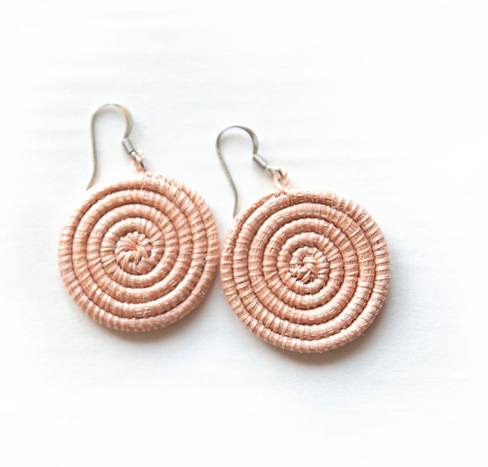 Woven Disc Earrings Small
