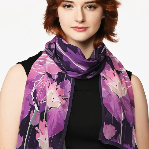 Kamala Lotus Scarf - Purple