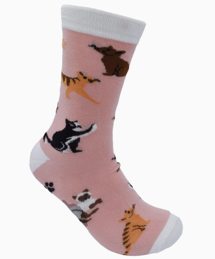 Bamboo Socks Cats Shoe Size 7-11
