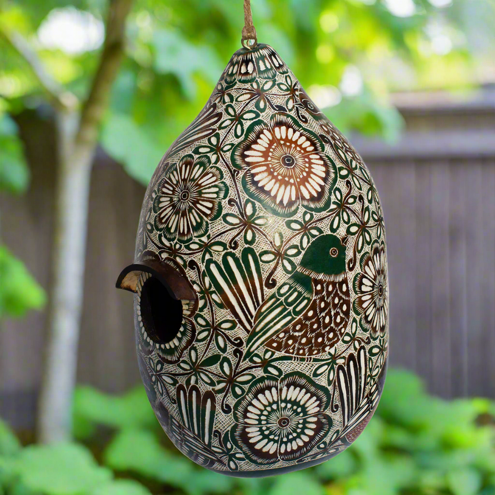 Gourd Birdhouse Laced Birds