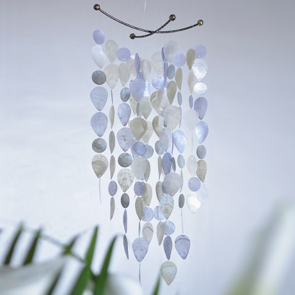 Capiz Chime Leaf-shaped - Silver Lining