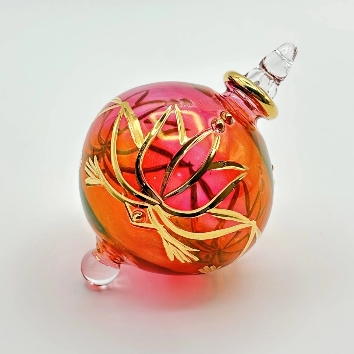 Blown Glass Small Ornament Colored Lotus