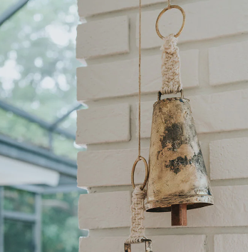 Macrame Rustic Cow Bell Chime