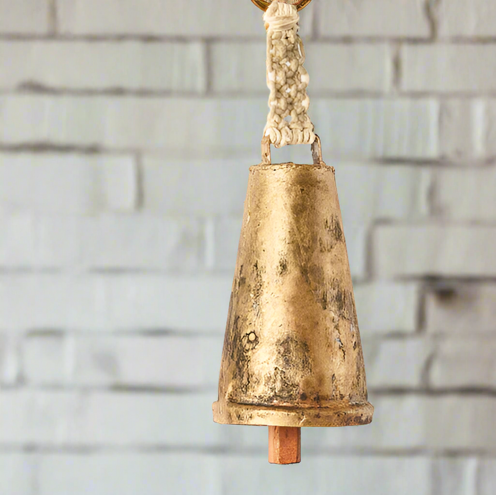Macrame Rustic Cow Bell Chime