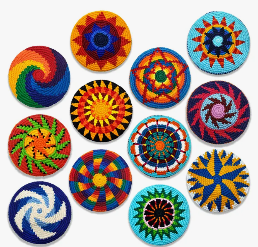 multicolor mayaflya woven frisbees