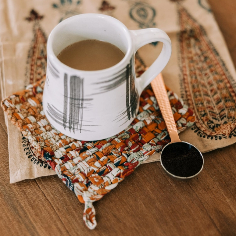 metal coffee scoop with cup