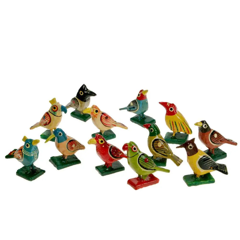 Painted Wooden Birds Assorted