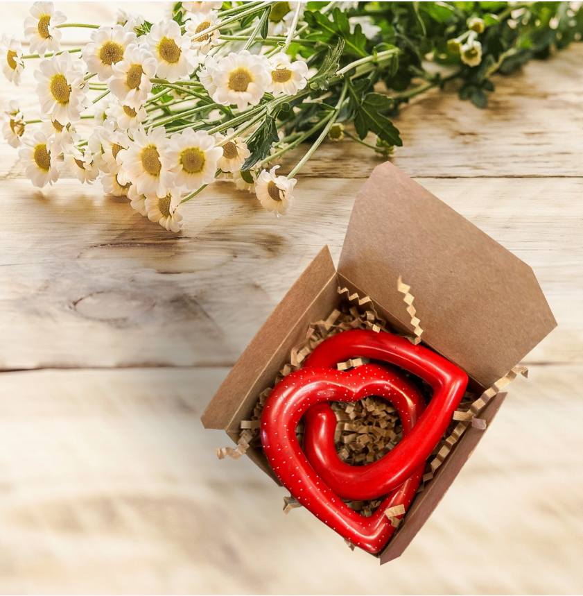 Entwined Soapstone Heart Red