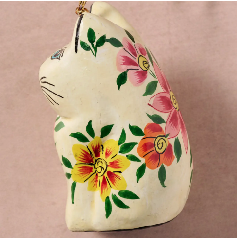 Junipar Paper Mache Cat Ornament