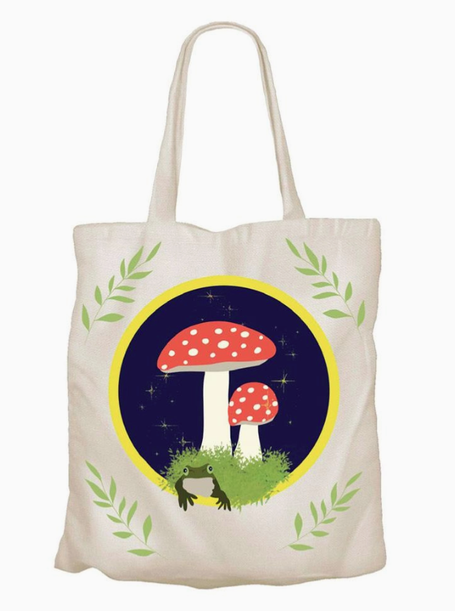 Recycled Cotton Toto Bag Fly Agaric and Frog