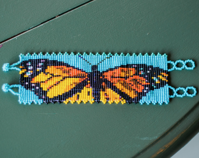 Butterfly Beaded Cuff Bracelet