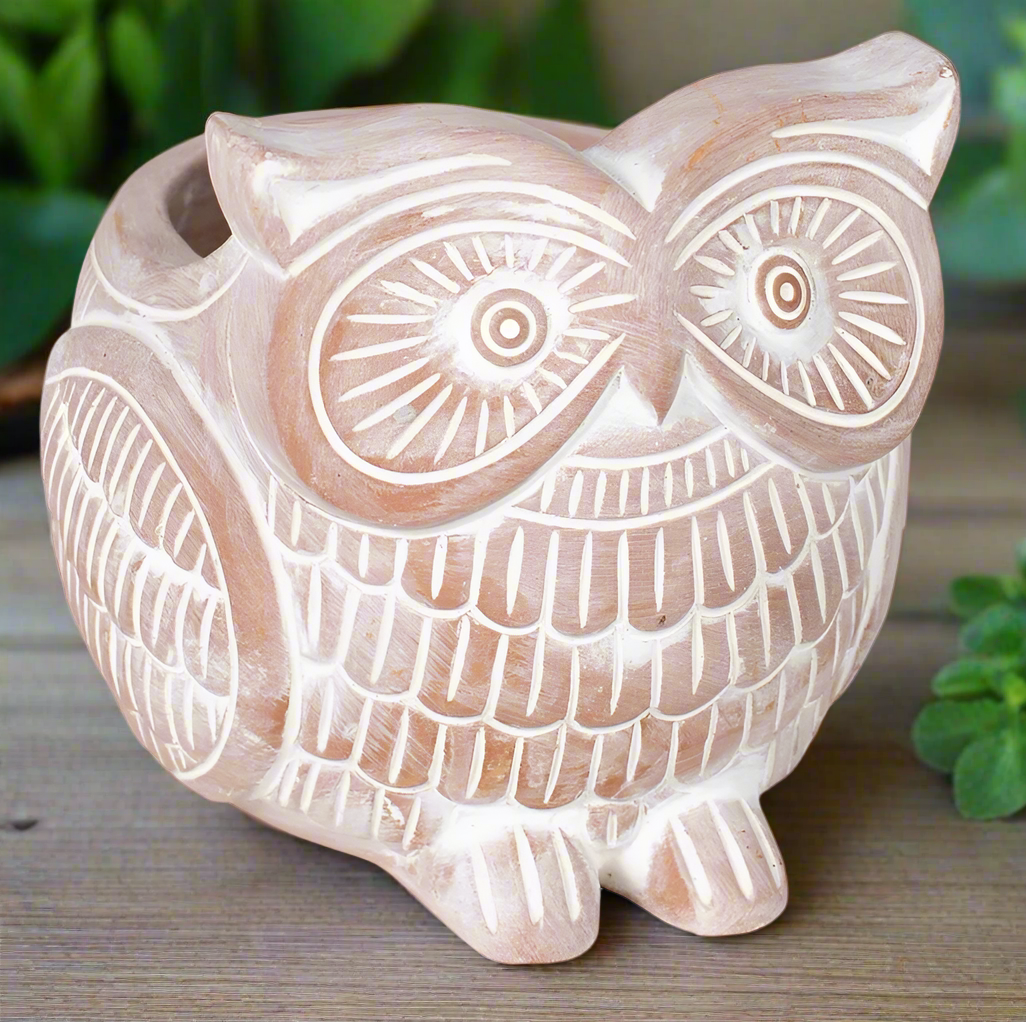 Handcrafted Planter Owl