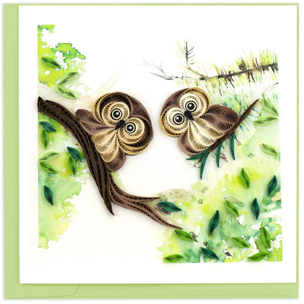 Owlets Quilled Greeting Card