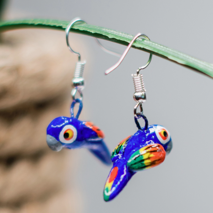 Parrot Ceramic Earrings