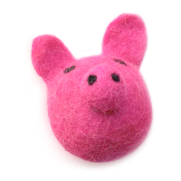 Pig Felt Ball Pet Toy