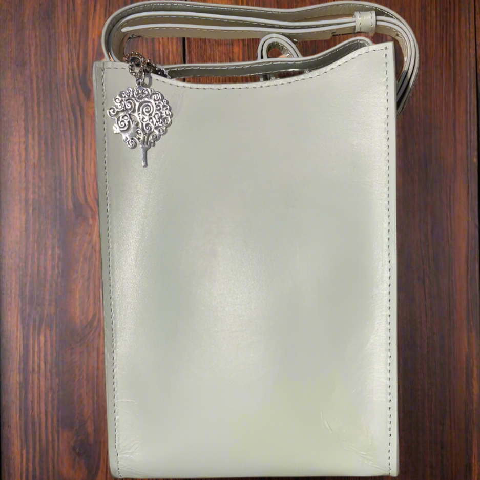 Pistachio Leather Cross Body Bag