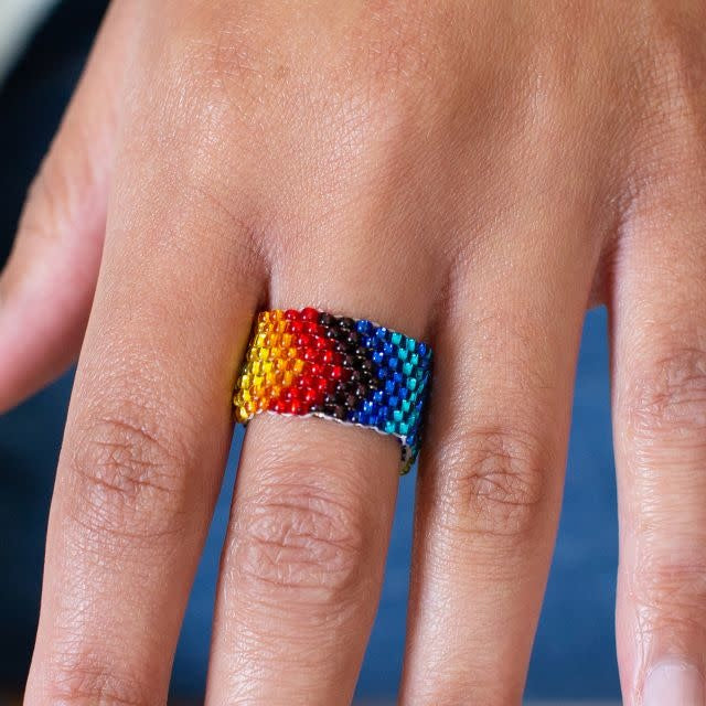 Rainbow Beaded Ring