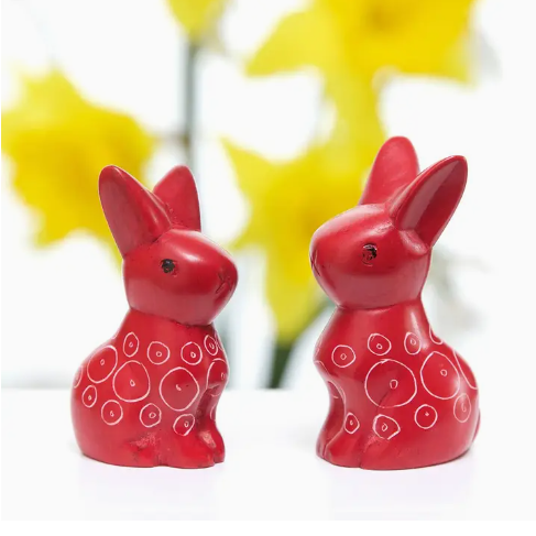 Red Soapstone Baby Bunny