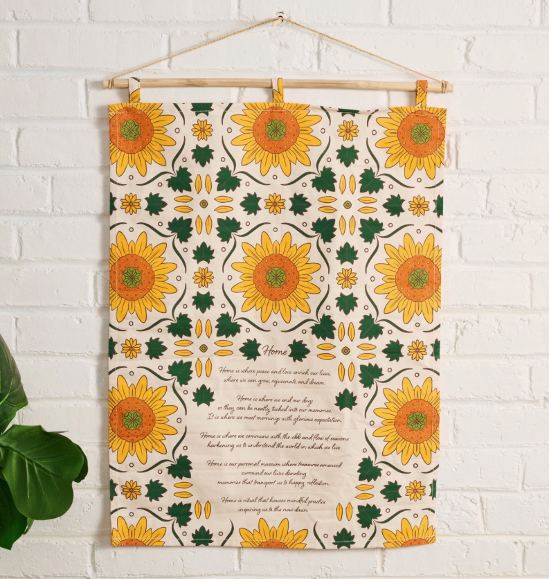 Sunflower Home Poem Wall Hanging