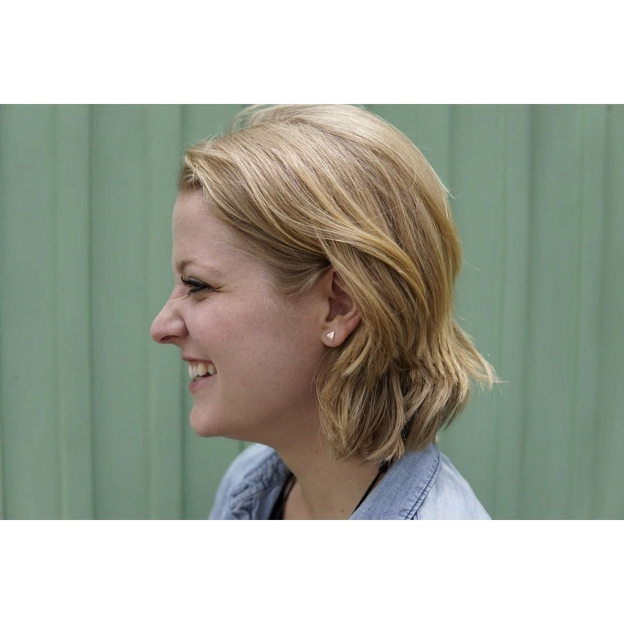 Rose Gold Triangle Studs