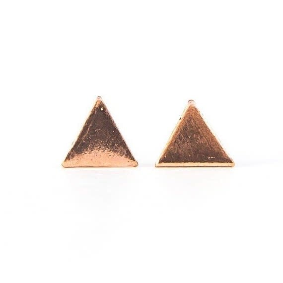 Rose Gold Triangle Studs