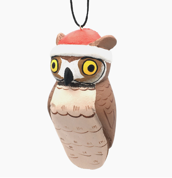 Balsa Holiday Great Horned Owl Ornament