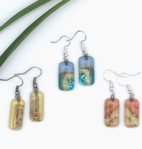 Small Glass Earrings assorted shapes