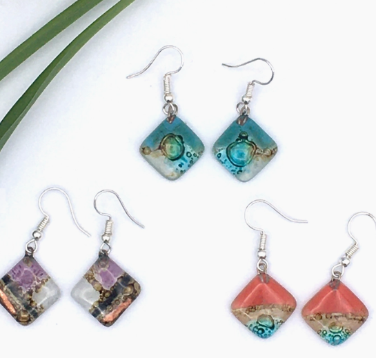 Small Glass Earrings assorted shapes