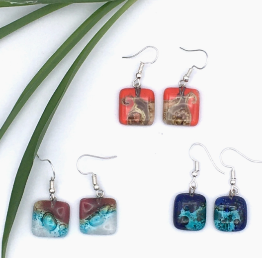 Small Glass Earrings assorted shapes