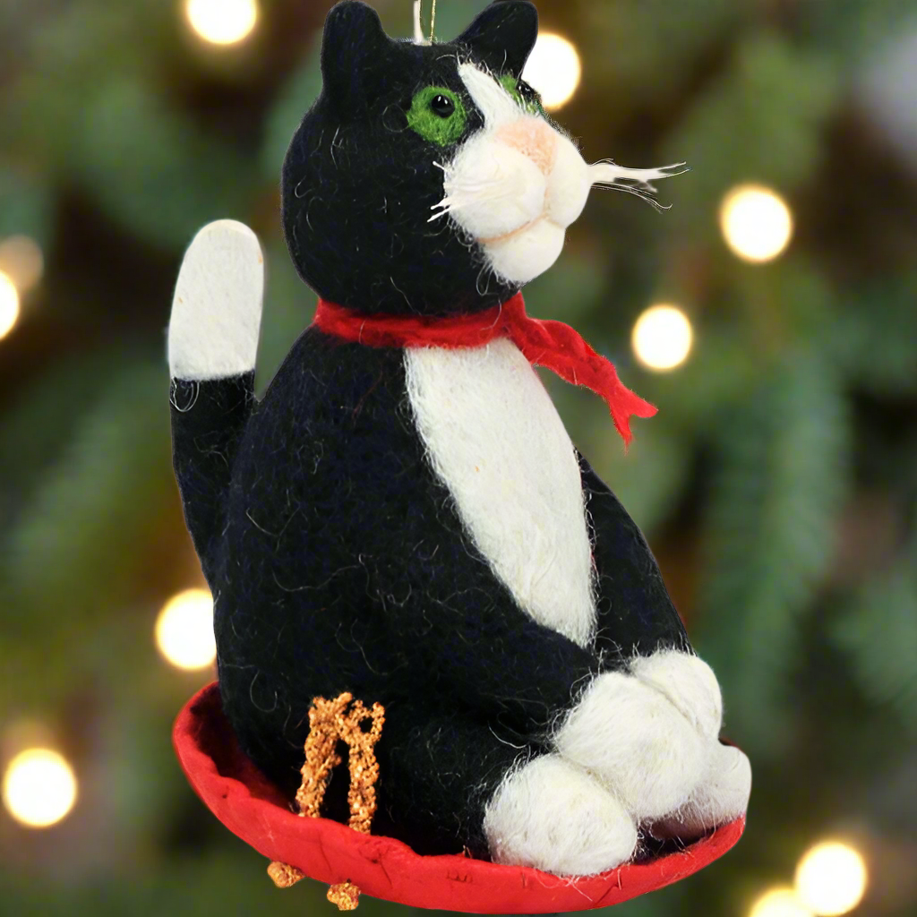Sledding Kitty Ornament