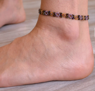 Beaded Flower Chain Anklet