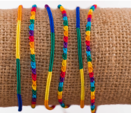 Round Silk Friendship Bracelet Rainbow