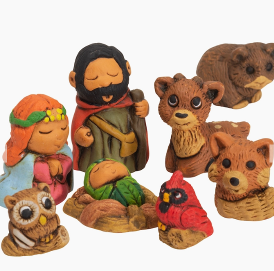 Woodsy Petite Nativity Set - 9 Piece