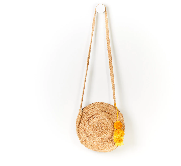 Pom Pom Jute Crossbody Tassel