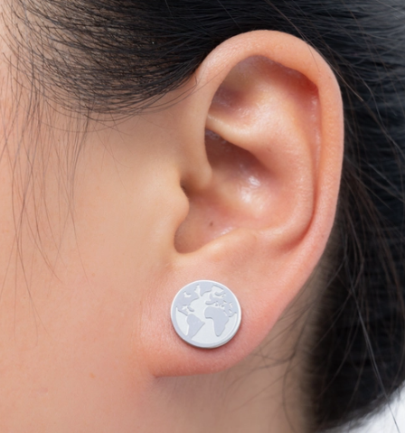 Unity Globe Earrings Silver