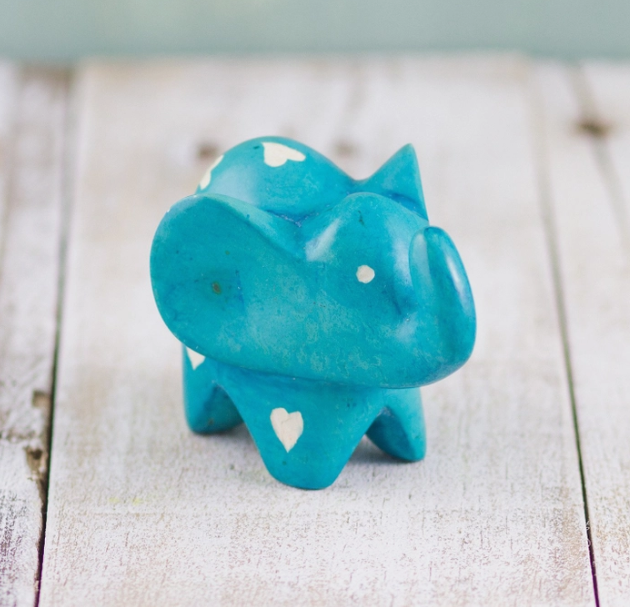 Big Eared Kisii Elephant Light Blue