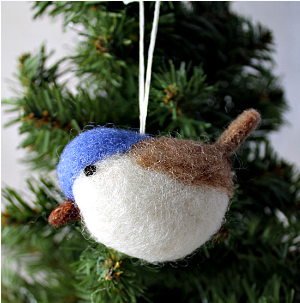 Sweet Bird Handcrafted Felt Tree Ornament - Assorted