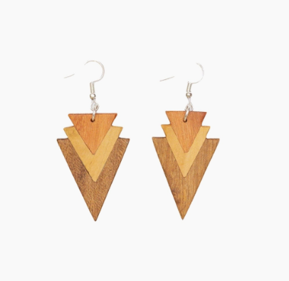 Tri-Tone Arrowhead Earrings