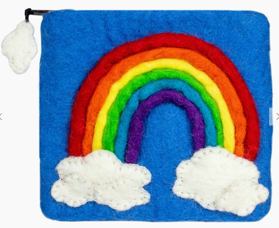 Rainbow Felt Coin Purse