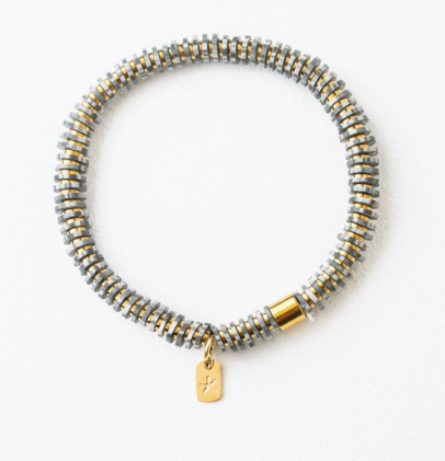 Inspired Black & White Bracelet hematite