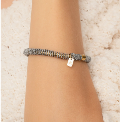 Inspired Black & White Bracelet hematite